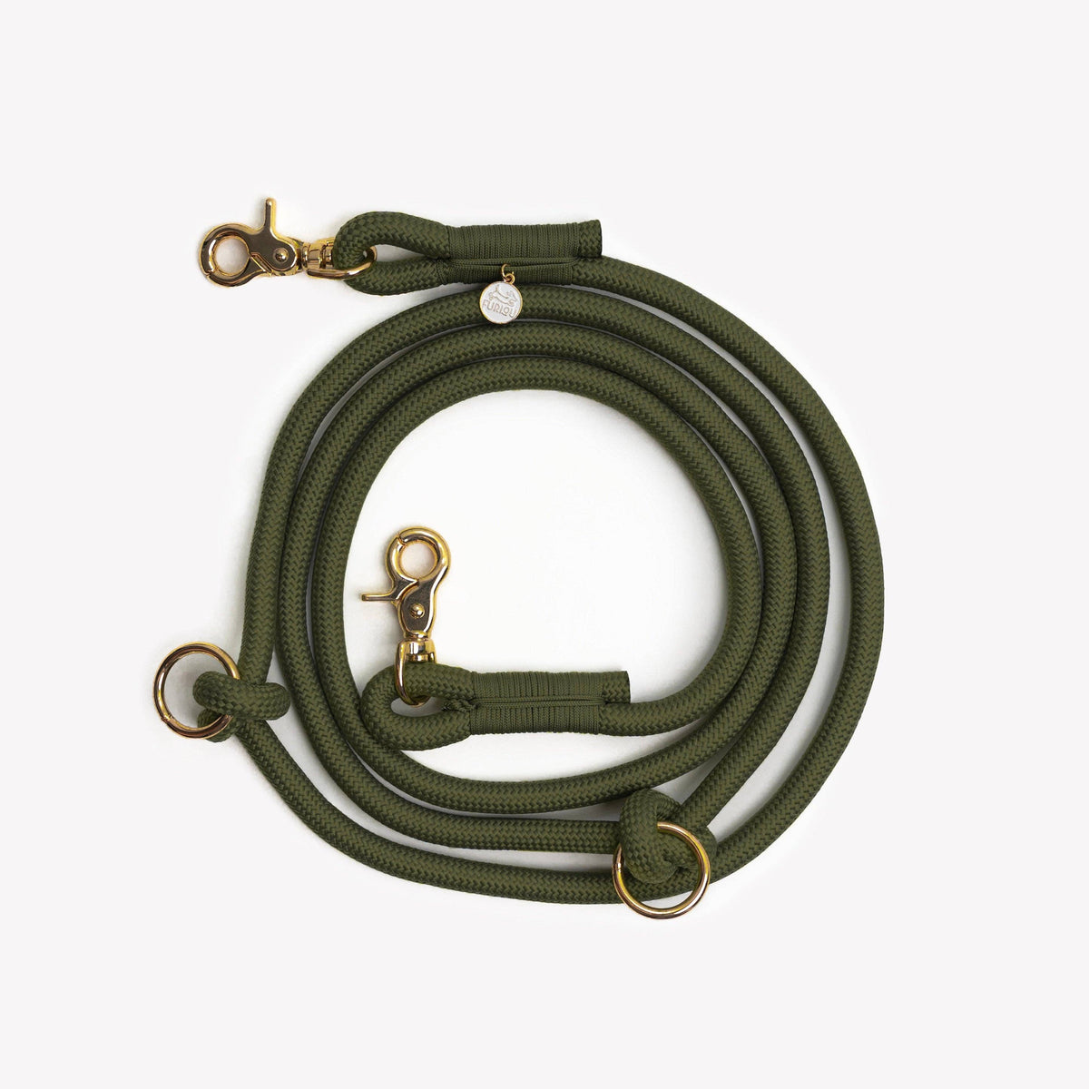 Hands Free Braided Leash | Moss Green